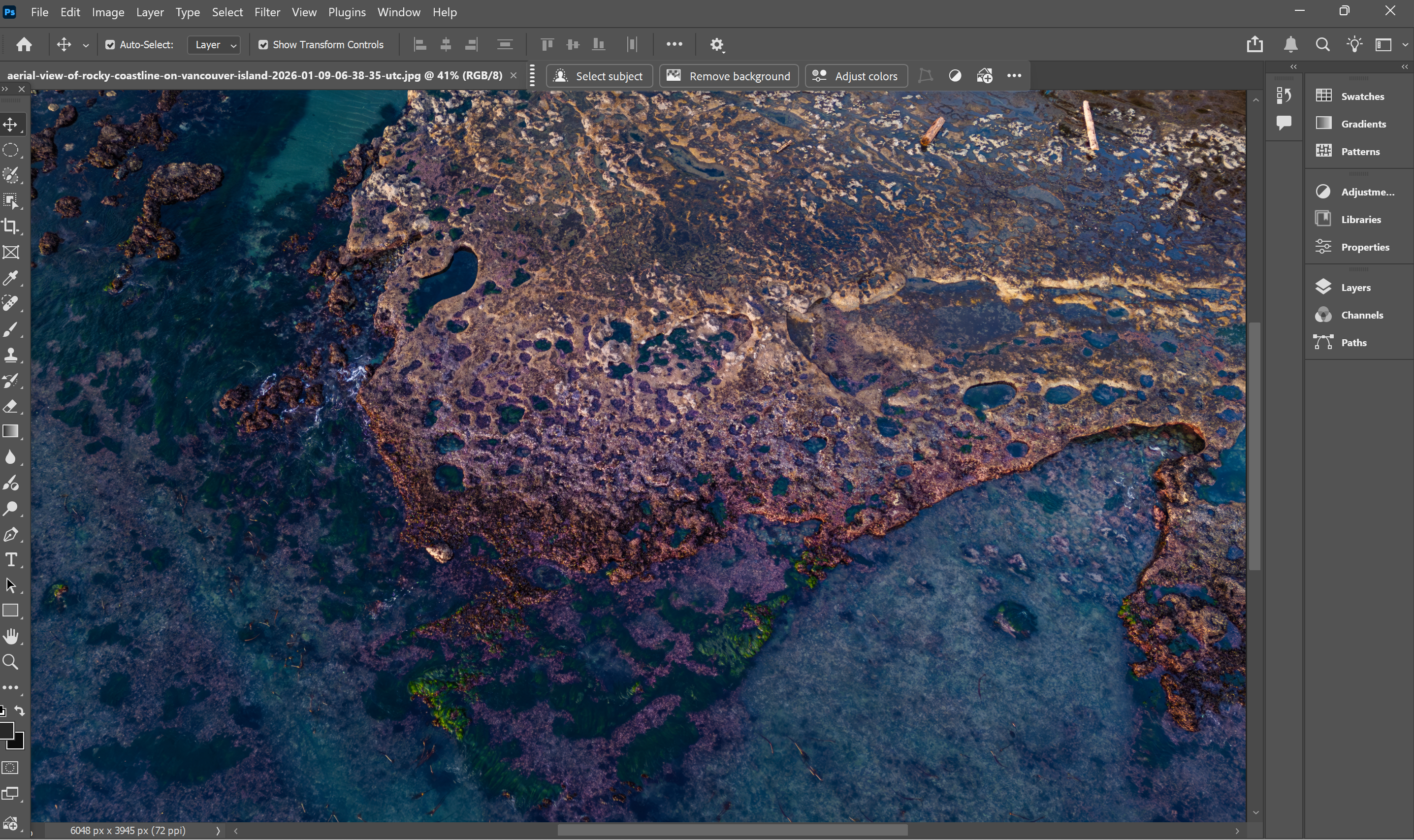 Interfaz de Geographic Imager trabajando con imágenes geoespaciales en Adobe Photoshop